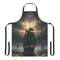 Nautical Pirate Ship Apron — Stormy Sea Cooking Apron with Anchor Emblem