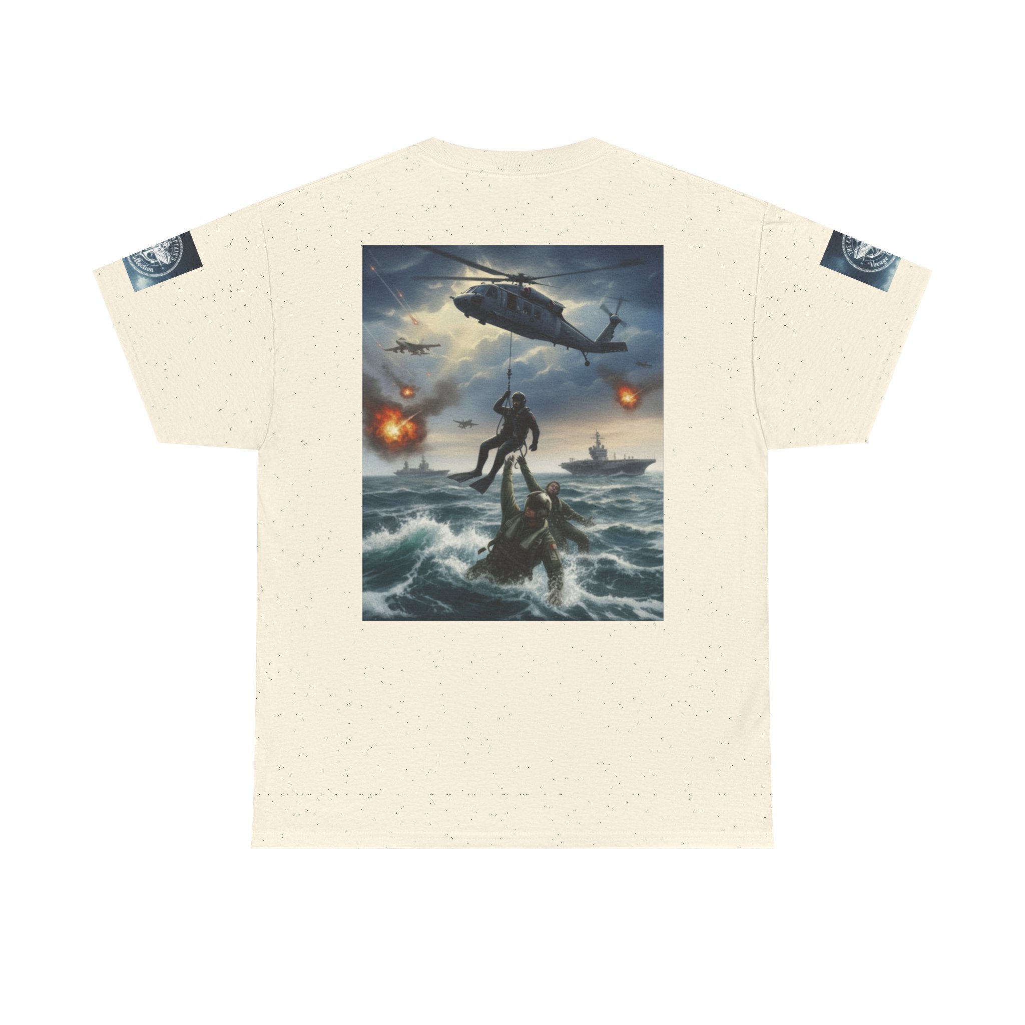 Navy Search & Rescue Graphic Tee — SAR Helicopter Rescue Scene