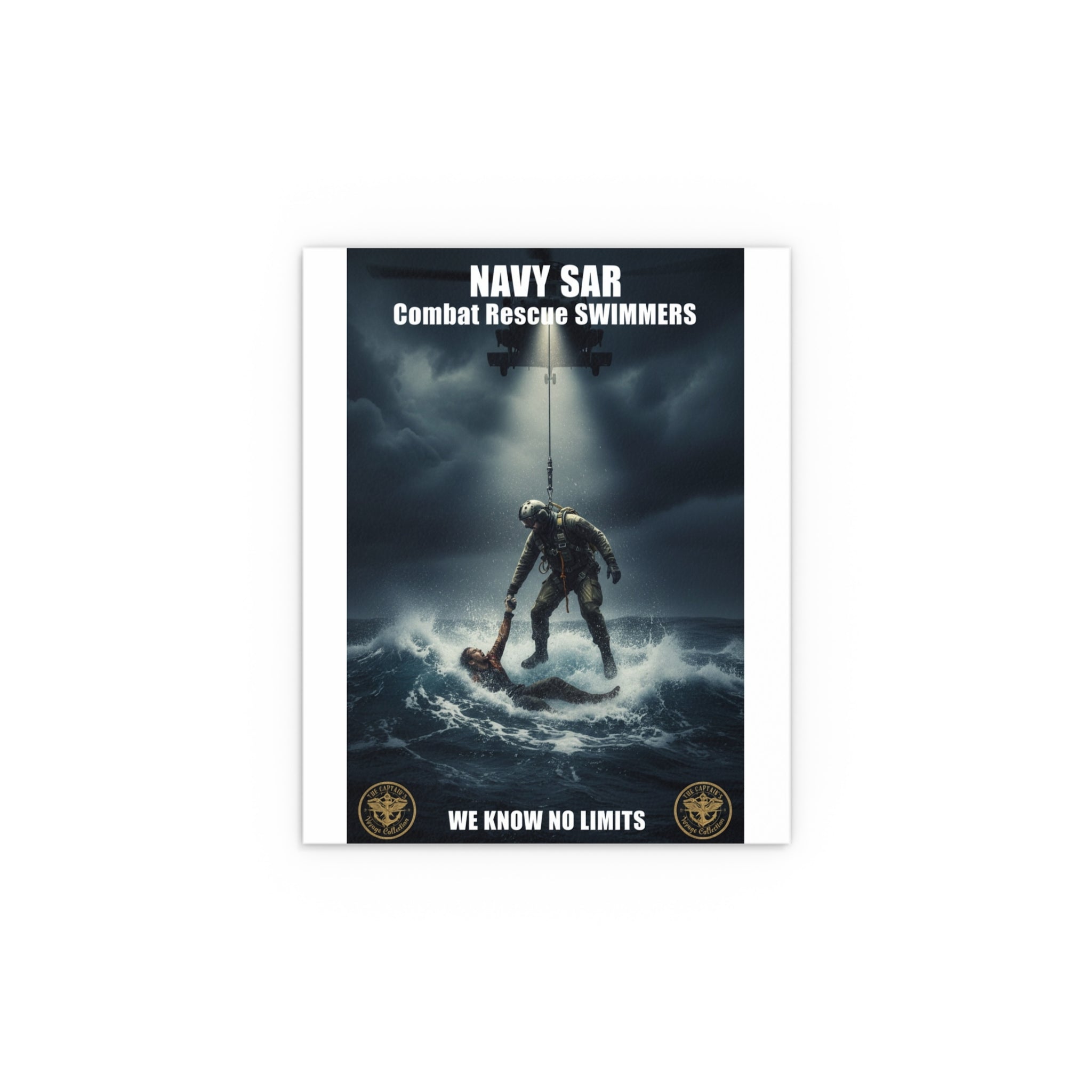 Rescue Diver Silk Poster — Dramatic Ocean Rescue Wall Art