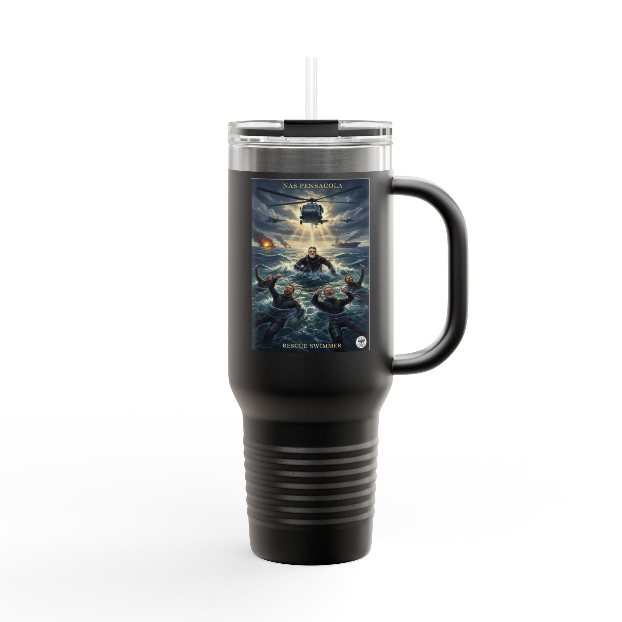 40oz Insulated Travel Mug — Ocean Storm Fantasy Art