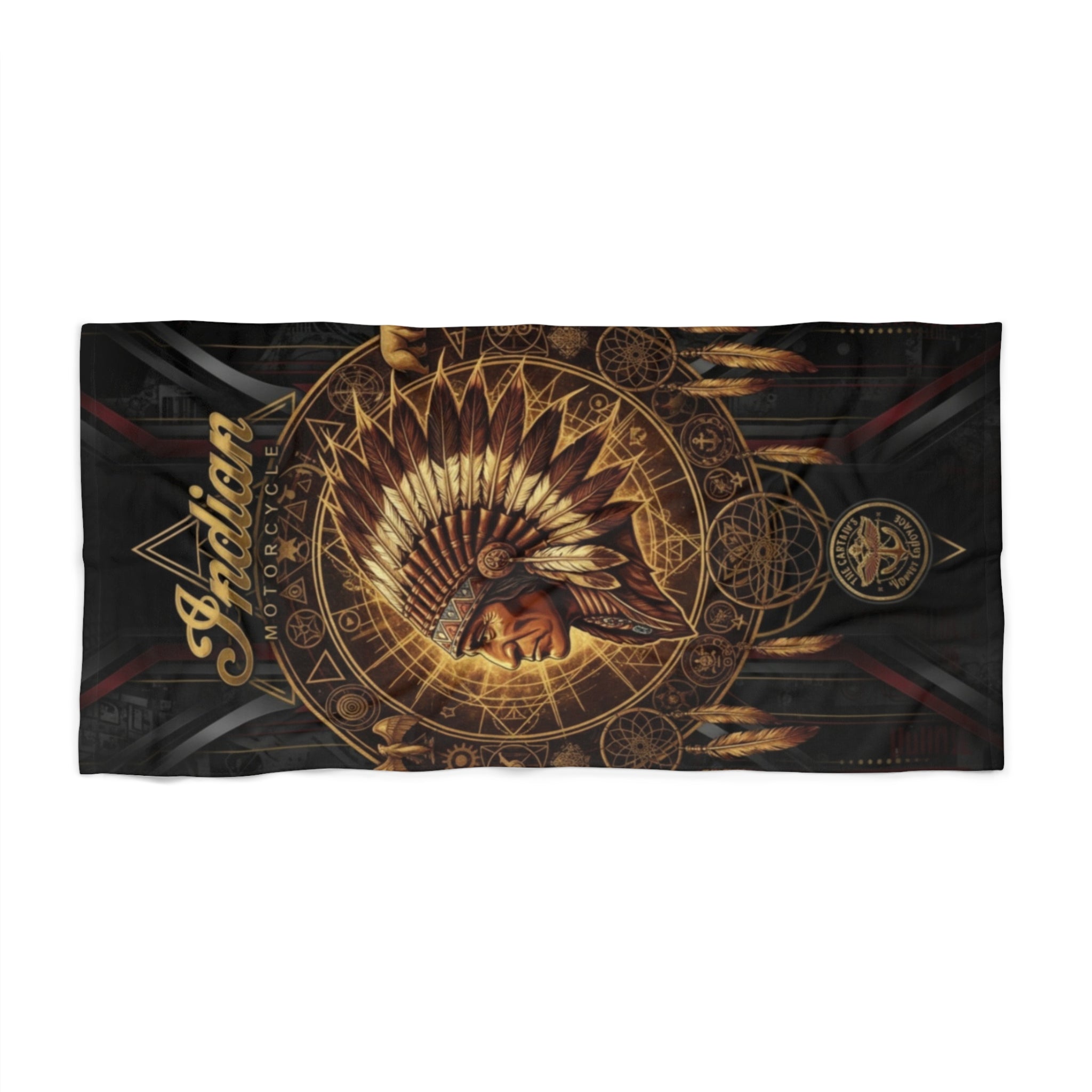 Beach Towel — Vintage Native Chief Dreamcatcher Design