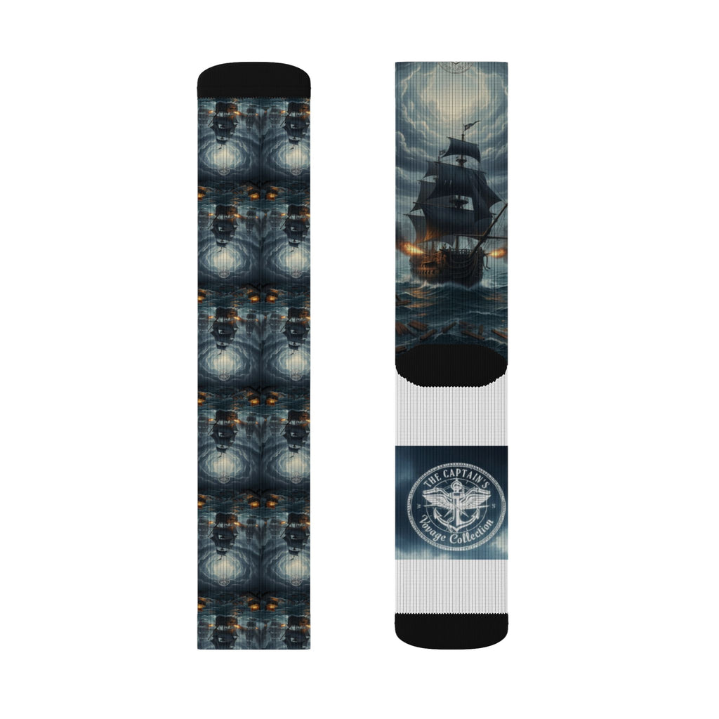 Pirate Ship Sublimation Socks — Nautical Ghost Ship Crew Socks