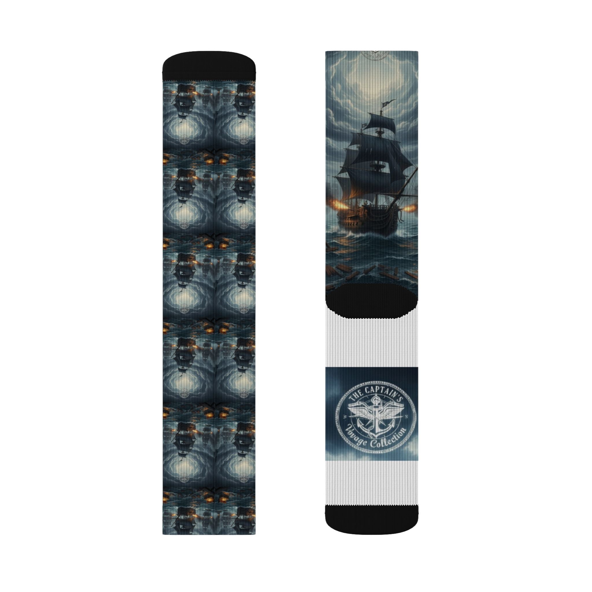Pirate Ship Sublimation Socks — Nautical Ghost Ship Crew Socks