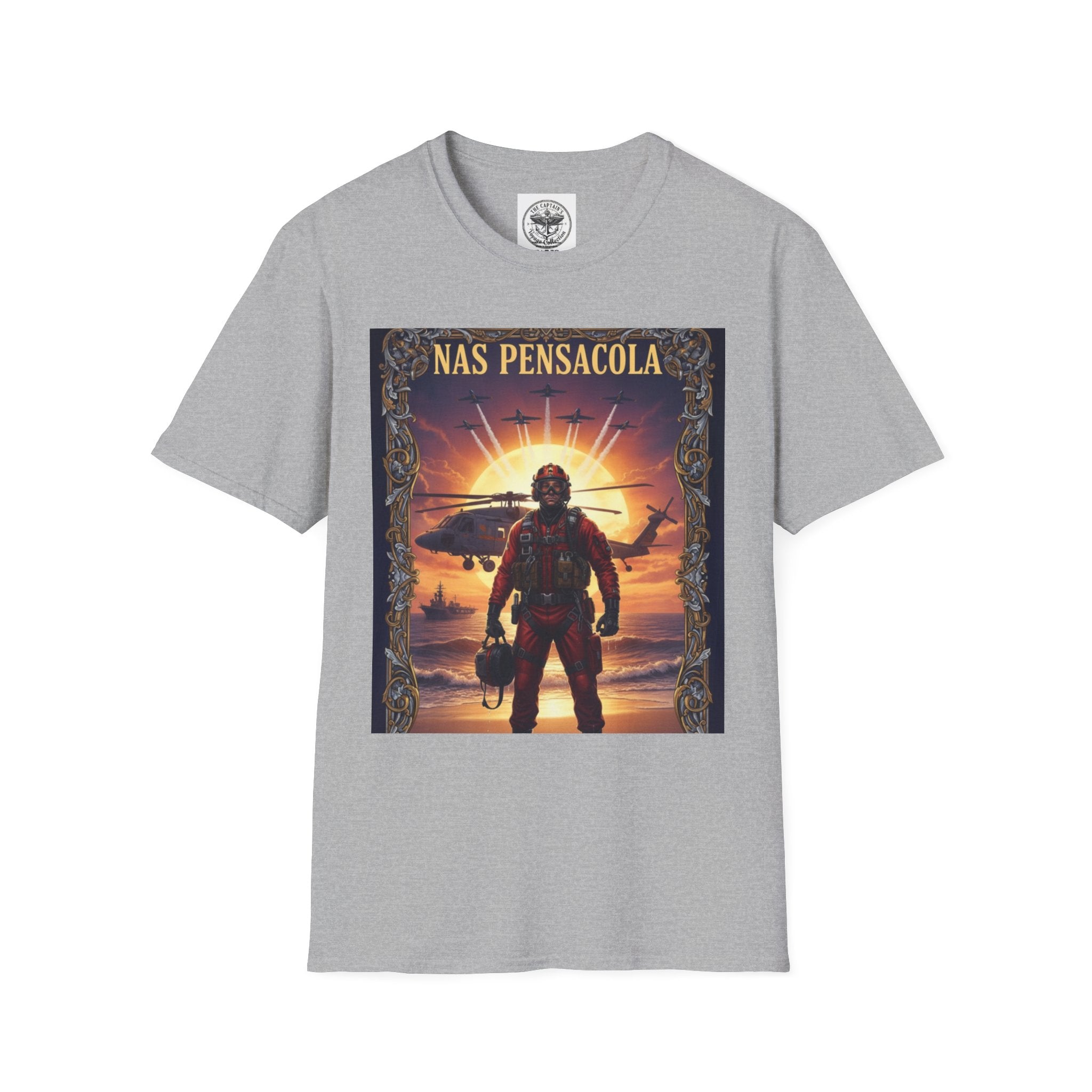 NAS Pensacola Rescue Crew T-Shirt — Navy SAR Helicopter Search & Rescue Tee