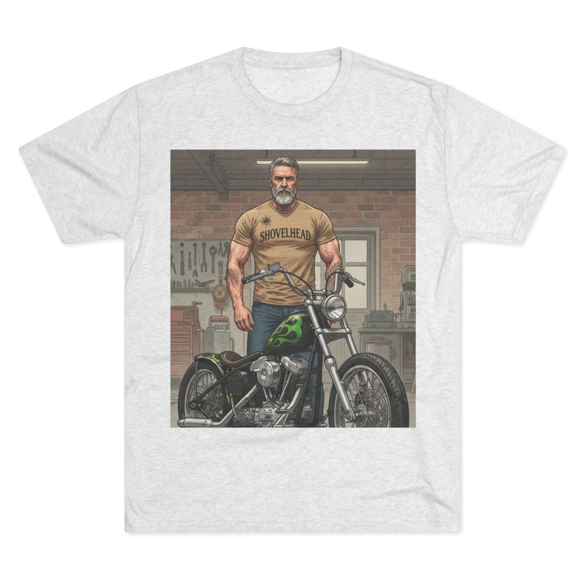 Vintage Biker Garage Tee — 'Somewhere' Motorcycle Illustration T-Shirt