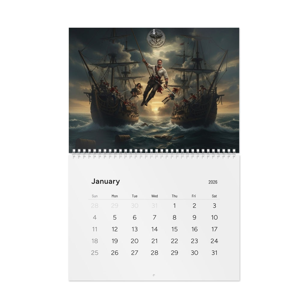 Pirate Adventure 2026 Wall Calendar — Vintage Sailing & Swashbucklers