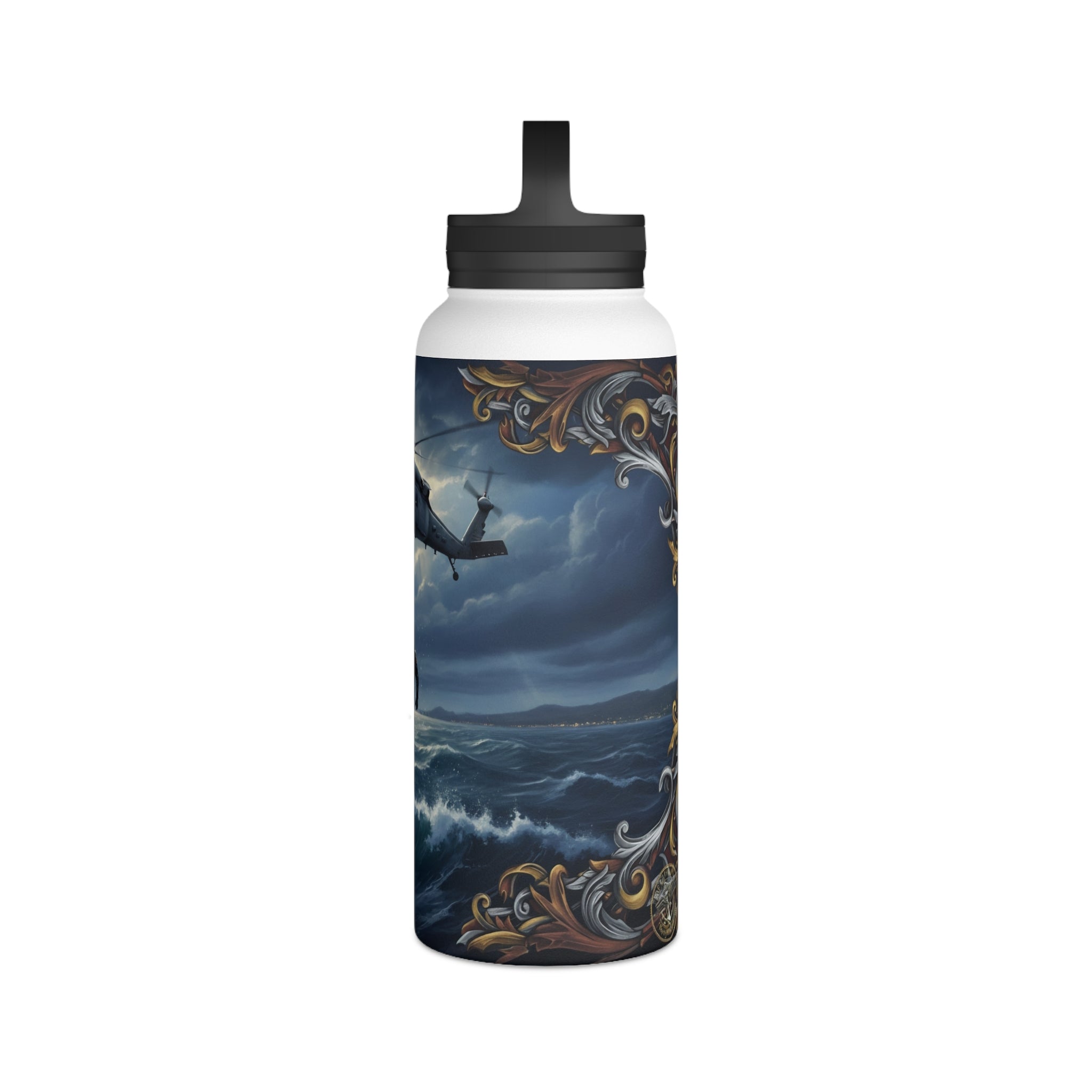 Rescue Helicopter Stainless Steel Water Bottle — Search & Rescue Design