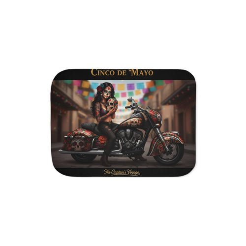 Cinco de Mayo Day of the Dead Biker Sherpa Blanket