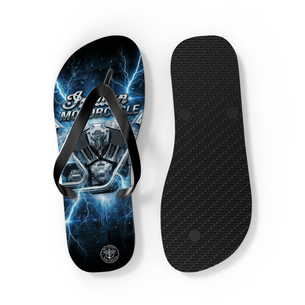Electric Skull Flip Flops – Men’s Biker Beach Sandals