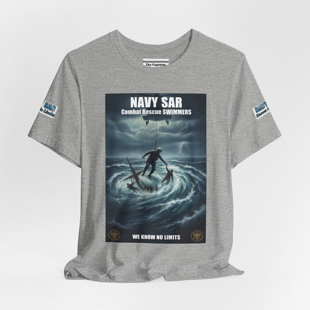 Navy SAR Combat Rescue Swimmers T-Shirt — "We Know No Limits"