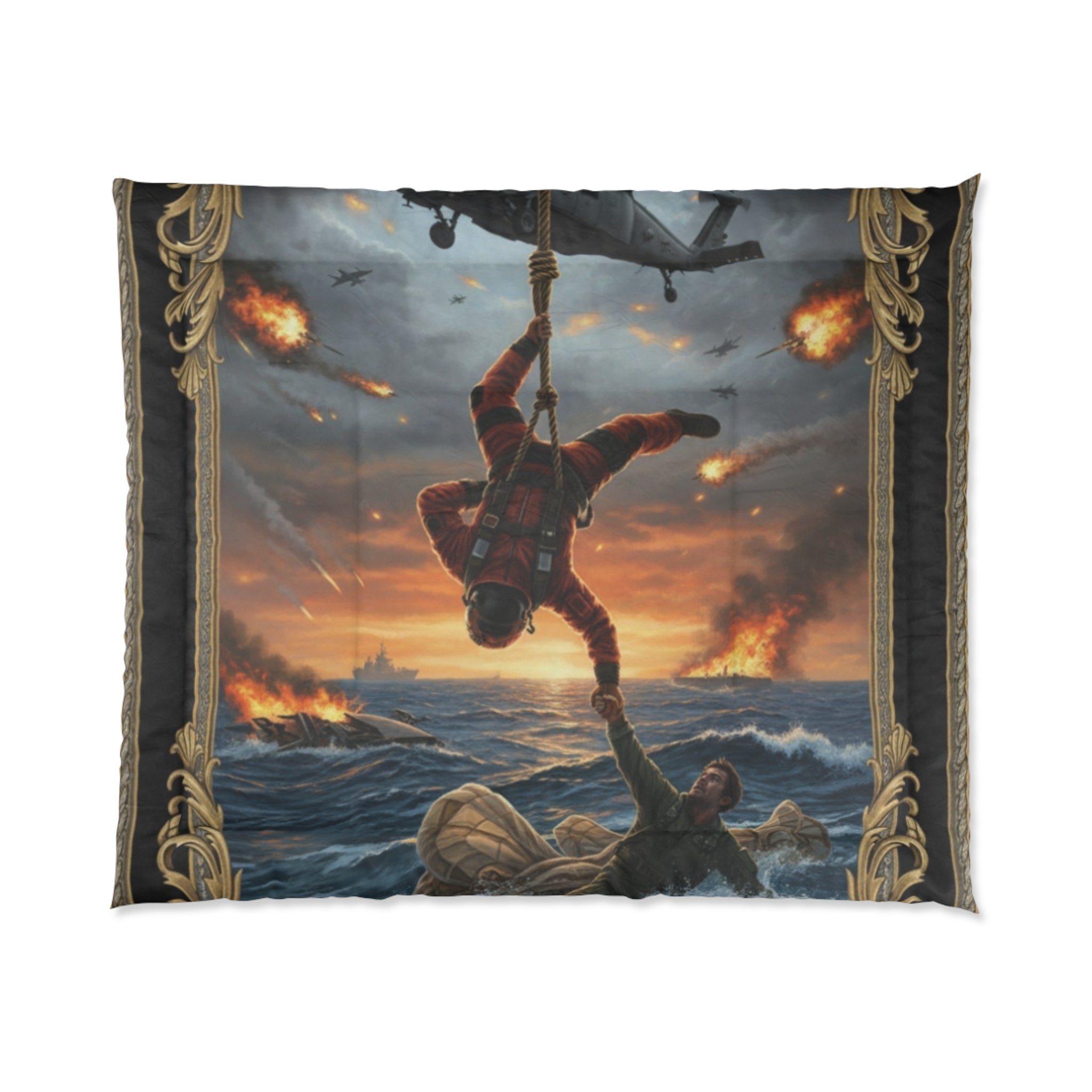 Rescue At Sea Comforter – Helicopter Navy SAR Search & Save Bedding