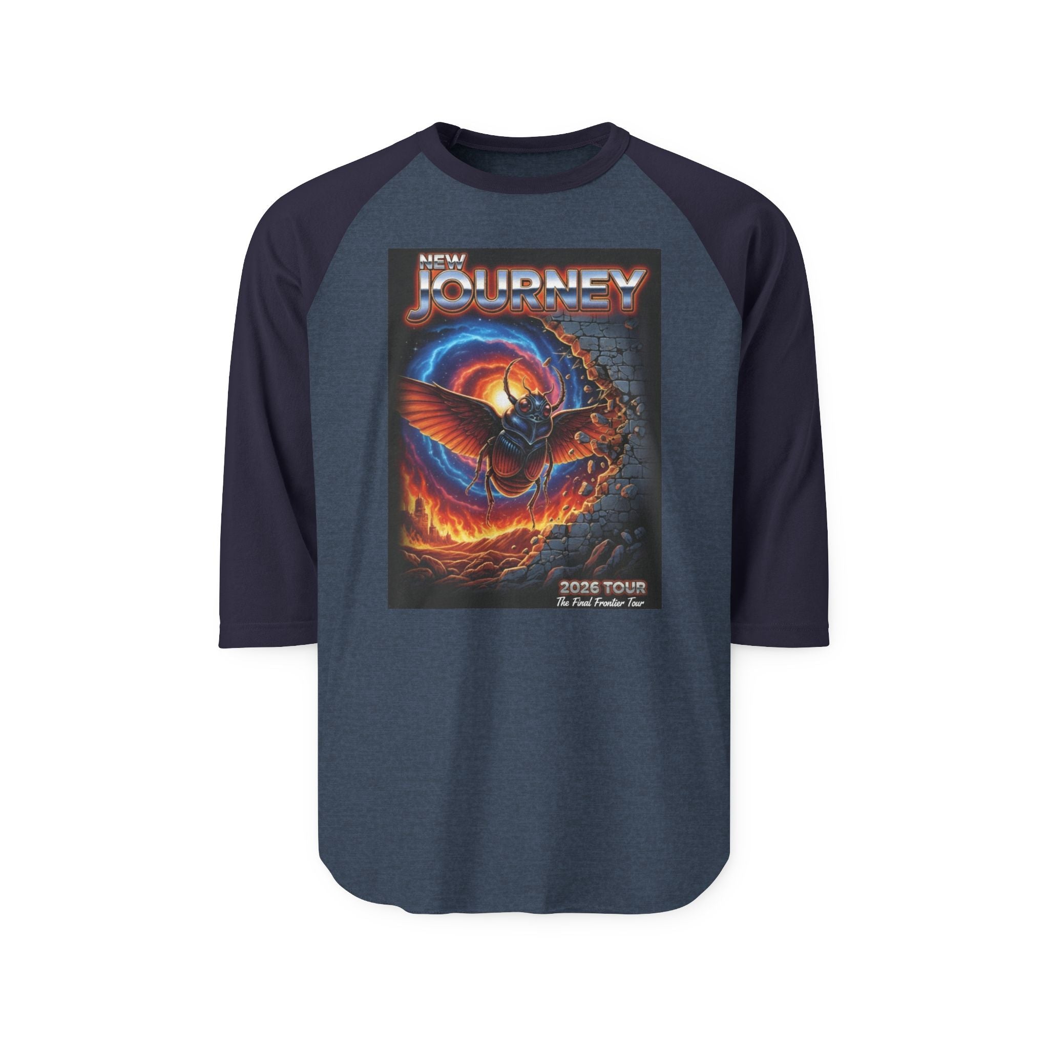 Journey Rock Band Raglan Shirt — Vintage Tour Graphic 3/4 Sleeve