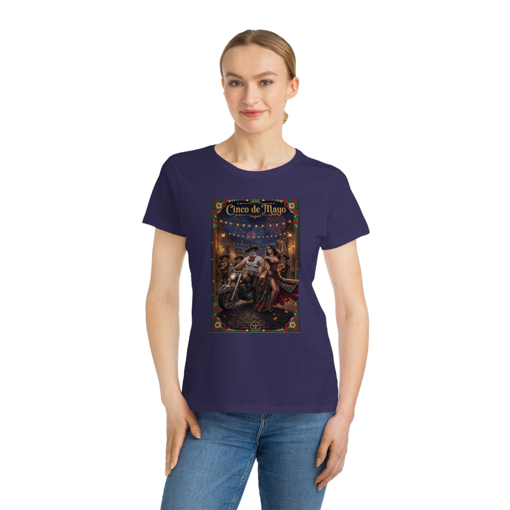 Cinco de Mayo Day of the Dead Motorcycle T‑Shirt — Día de Muertos Pinup Tee