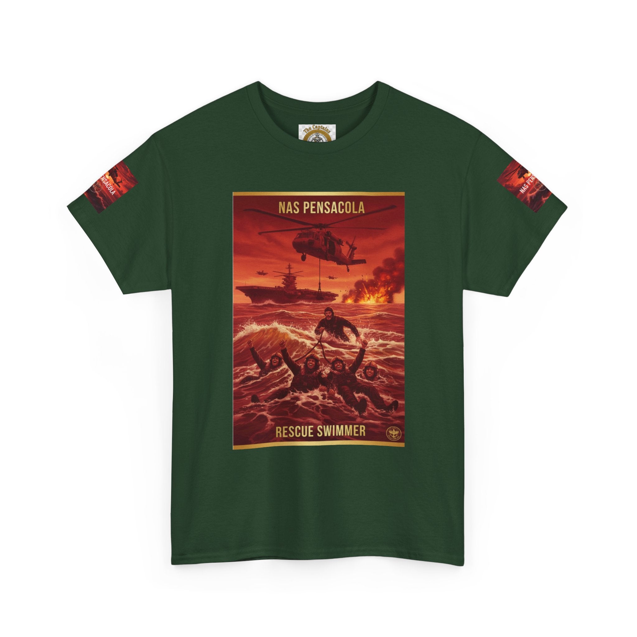 Rescue Swimmer Graphic Tee — NAS Pensacola Military Helicopter Design
