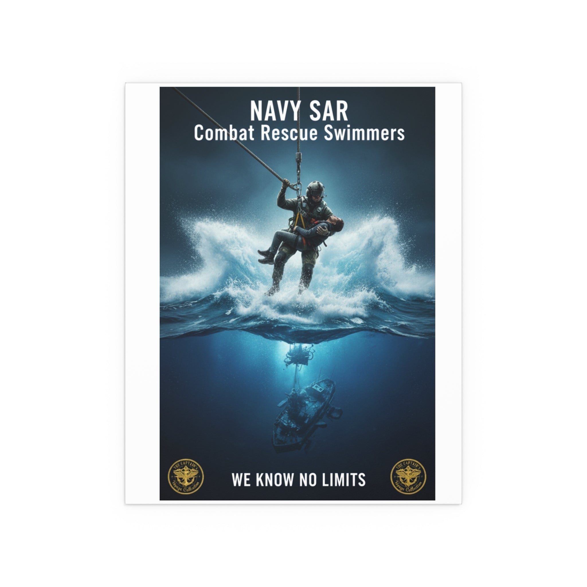 Diver Split-View Silk Poster — Underwater Adventure Wall Art (Indoor/Outdoor)