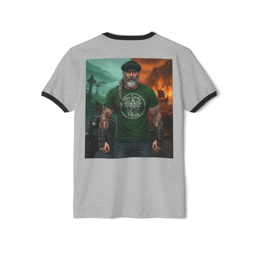 Viking Dad Graphic T-Shirt — "The Lucky Viking" Ringer Tee