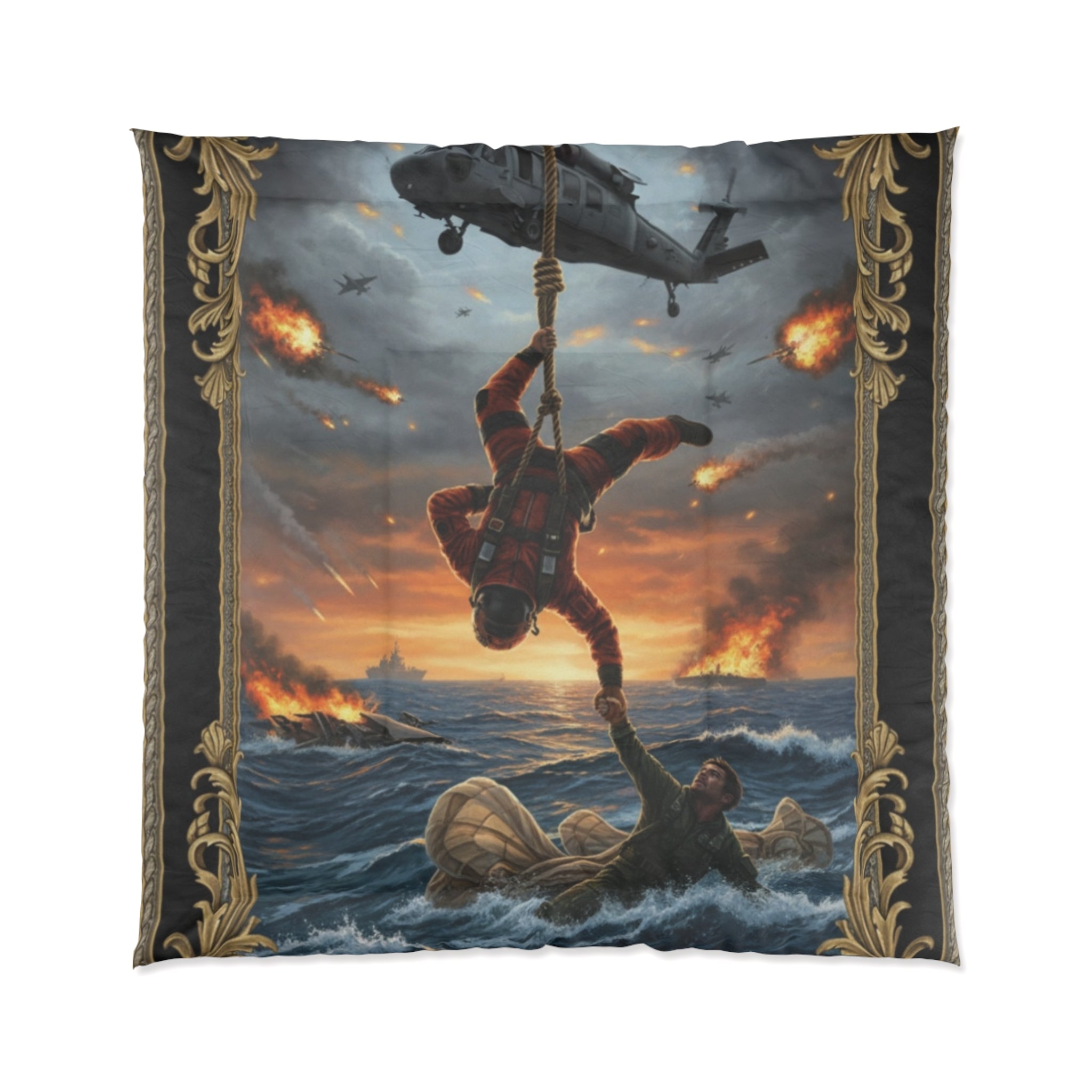 Rescue At Sea Comforter – Helicopter Navy SAR Search & Save Bedding