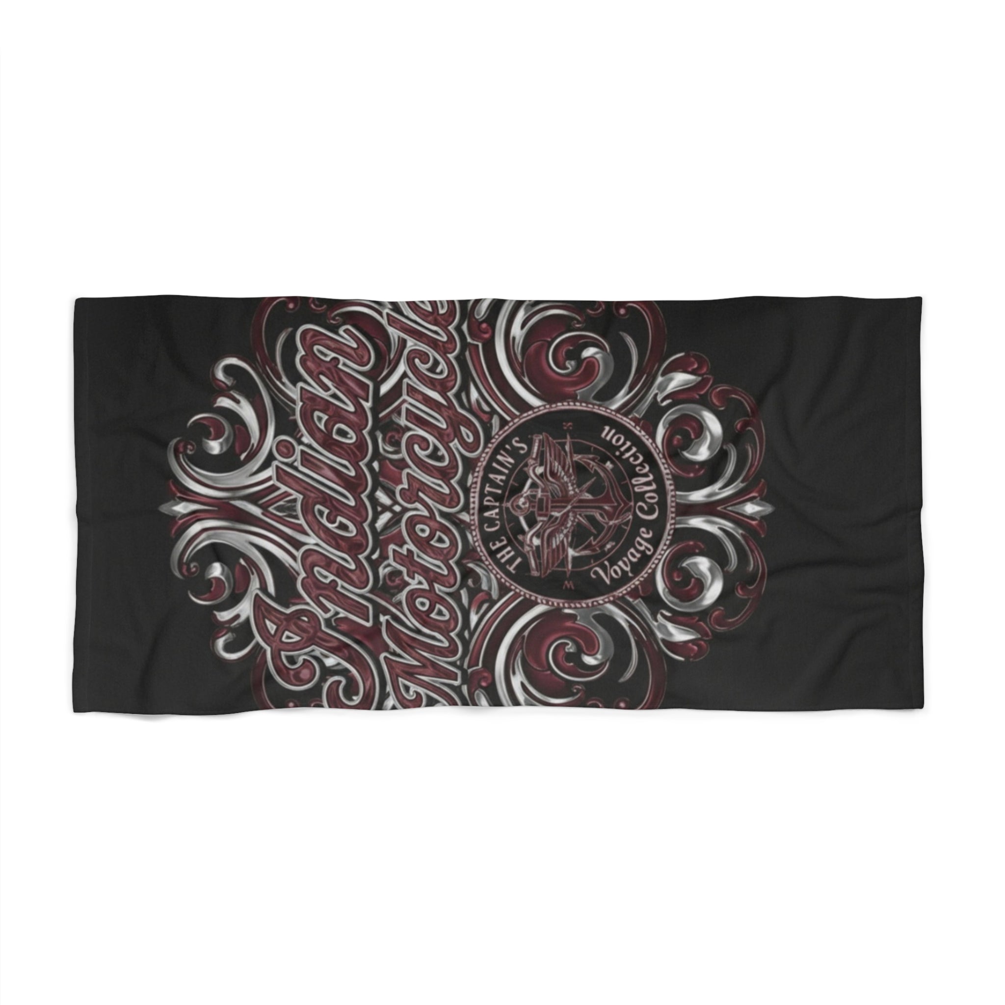 Indian Motorcycle Vintage Logo Beach Towel - Retro Biker Graphic