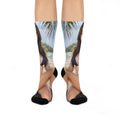 Tropical Beach Photo Crew Socks — Custom Vacation Portrait Socks