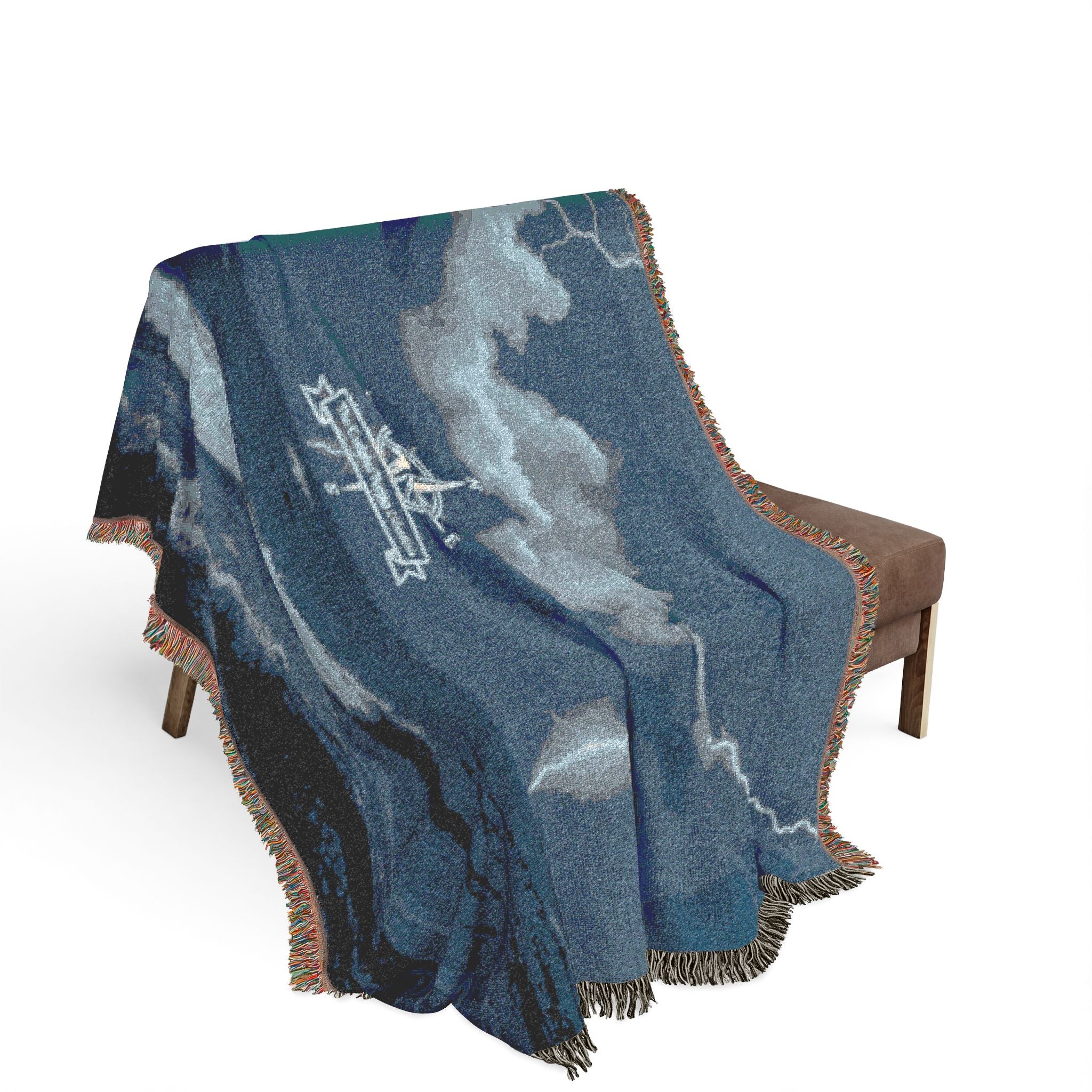 Ocean Night Woven Blanket — Nautical Ship Throw