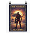 NAS Pensacola Rescue Swimmer Matte Poster — Military Search & Rescue Wall Art