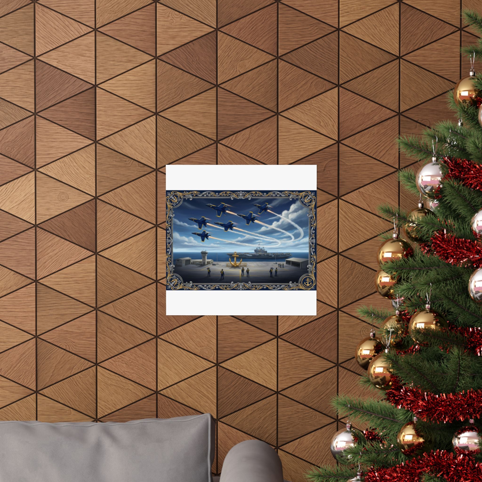 Matte Vertical Poster — Navy Blue Angels Aircraft Carrier Tribute