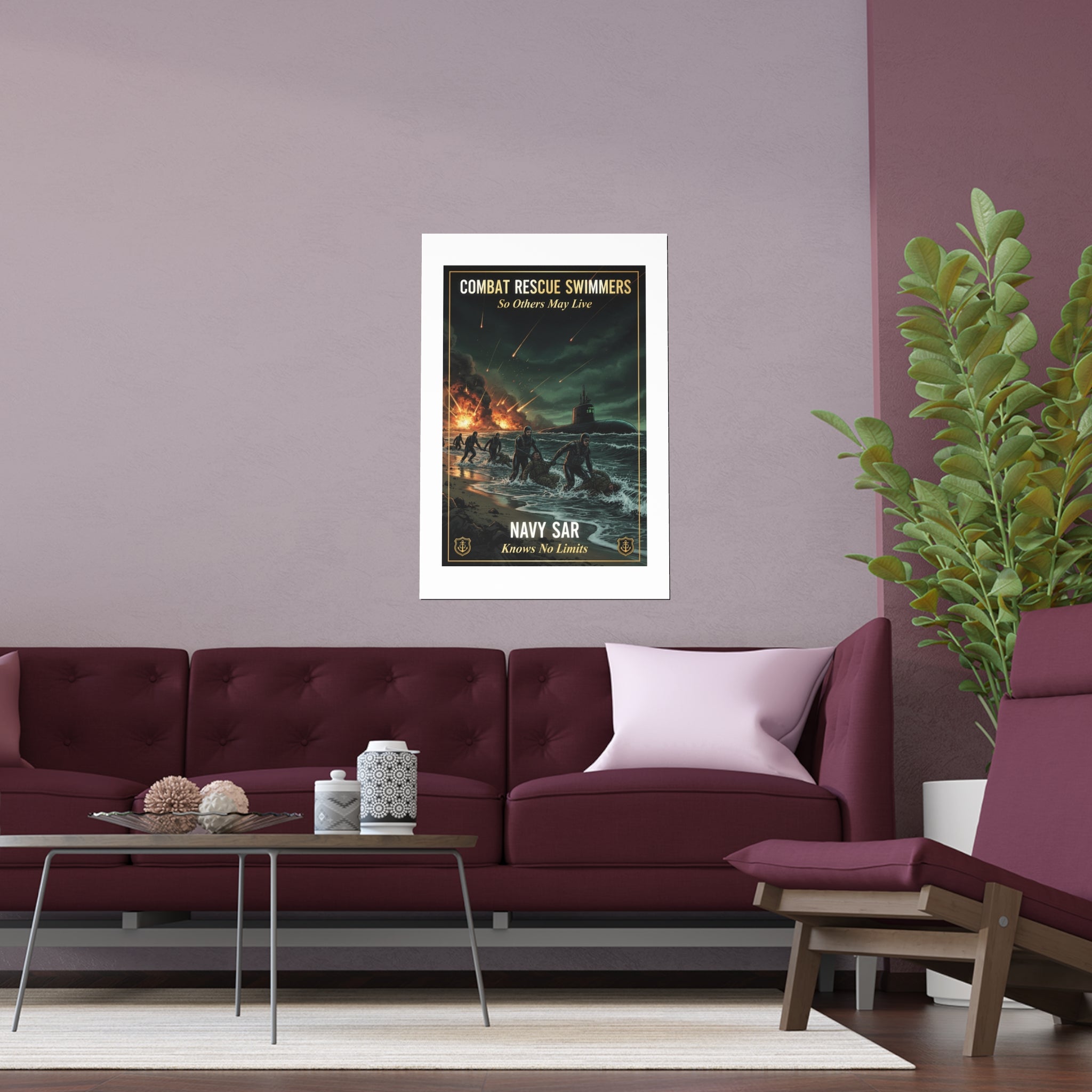 Navy SAR Combat Rescue Swimmers Silk Poster — 'So Others May Live' Indoor/Outdoor Print