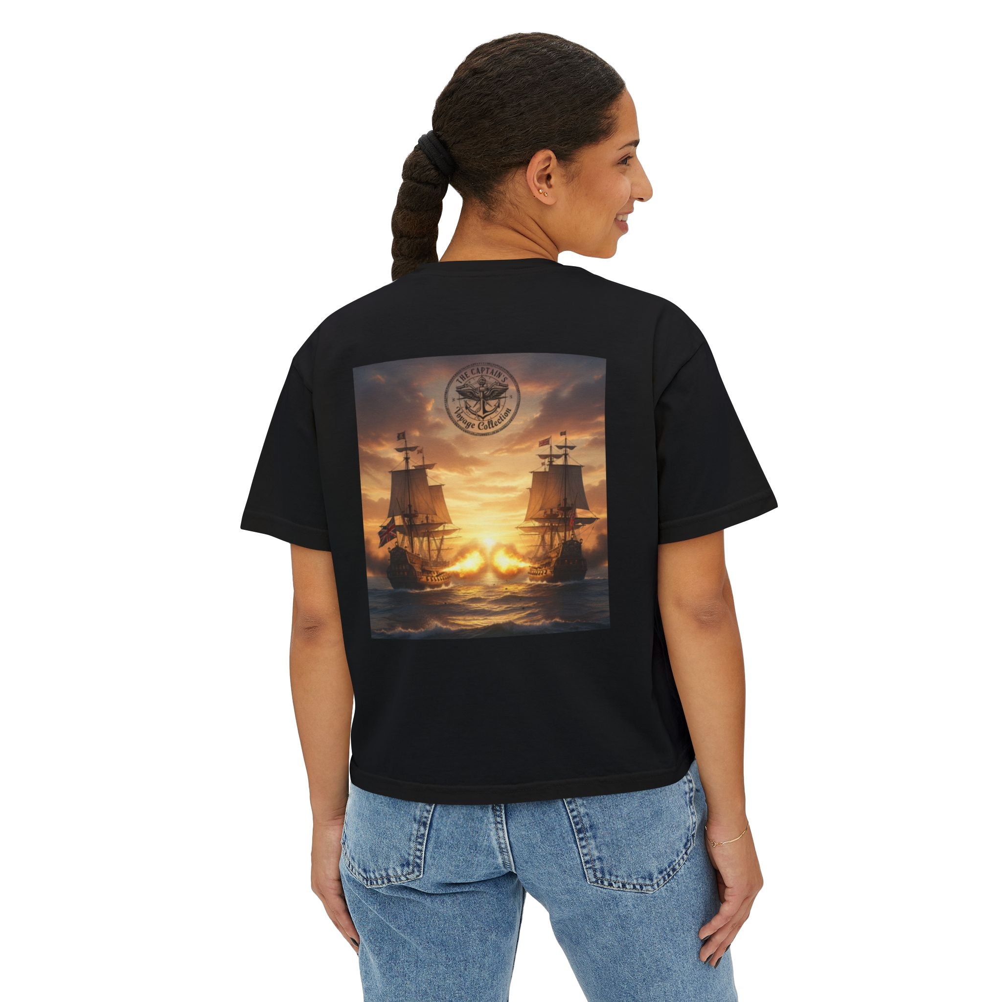 Boxy Tee — Captains Voyage Vintage Motorcycle & Sailing Graphic