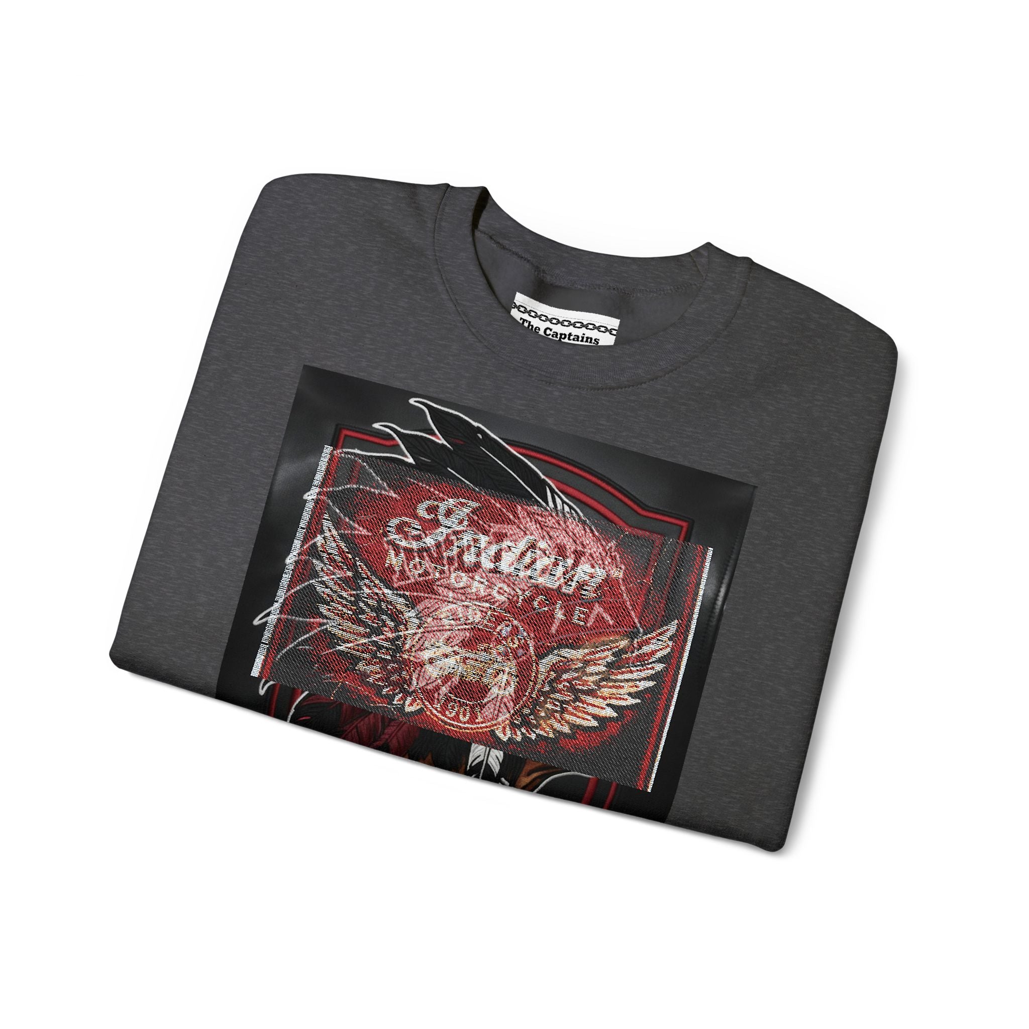 Vintage Motorcycle Crewneck Sweatshirt — 'Indian Motorcycles' Winged Logo