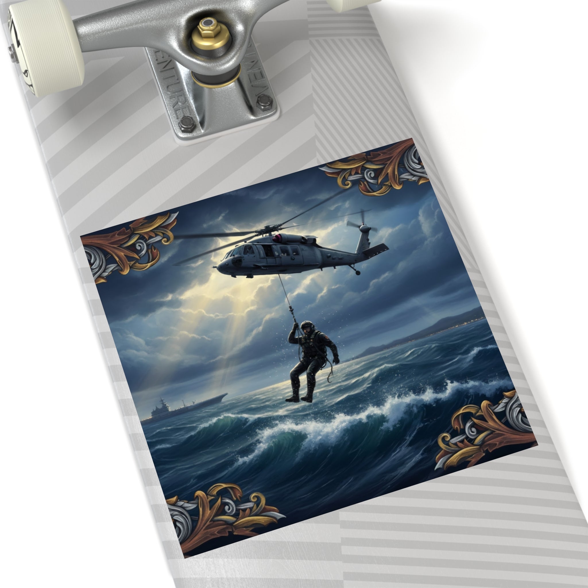 Rescue Helicopter Sea Rescue Square Sticker