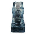 Sailboat Storm Racerback Dress — Dark Ocean Ship Print AOP