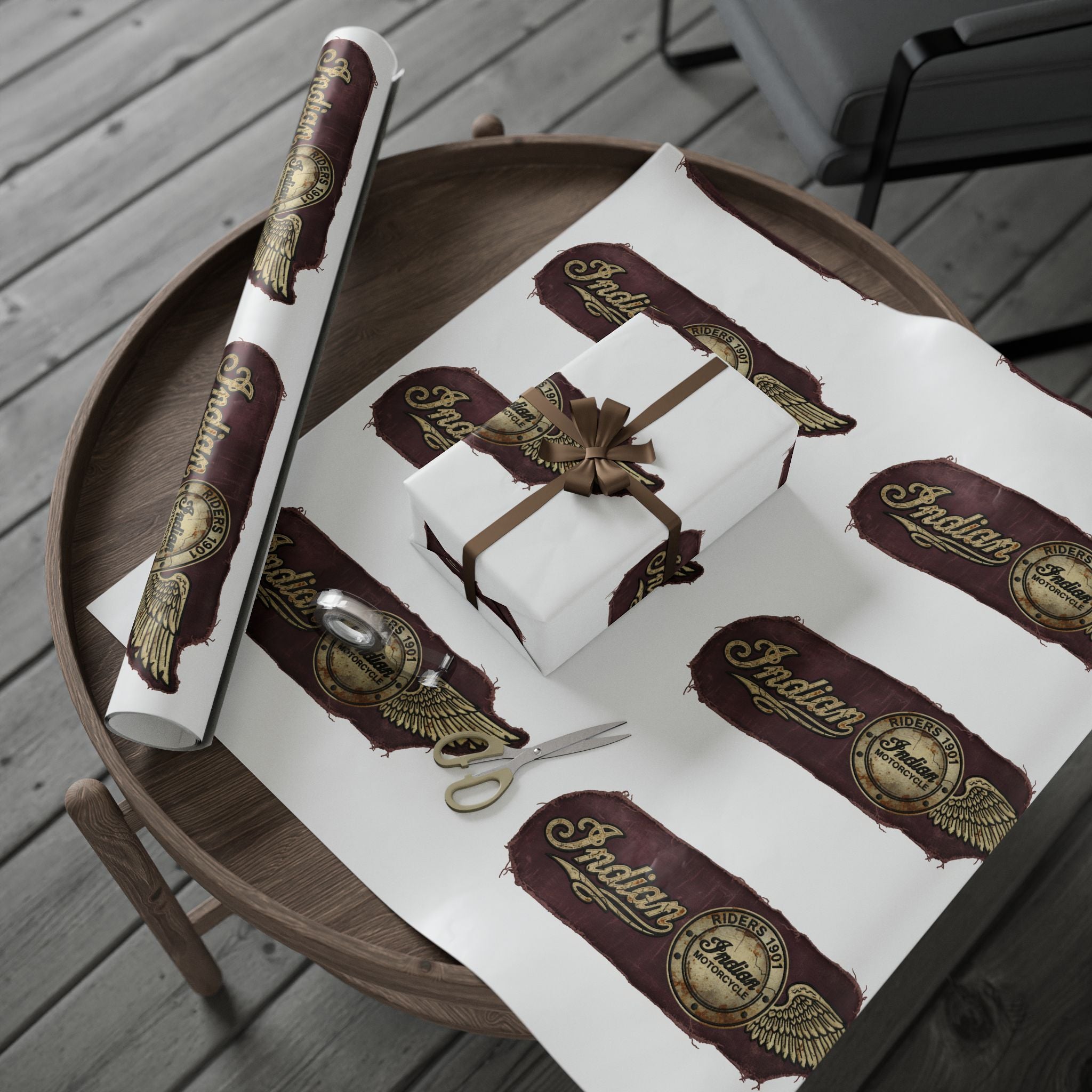 Gift Wrap Paper — Vintage Brushstroke 'Thanks' Design (Roll)