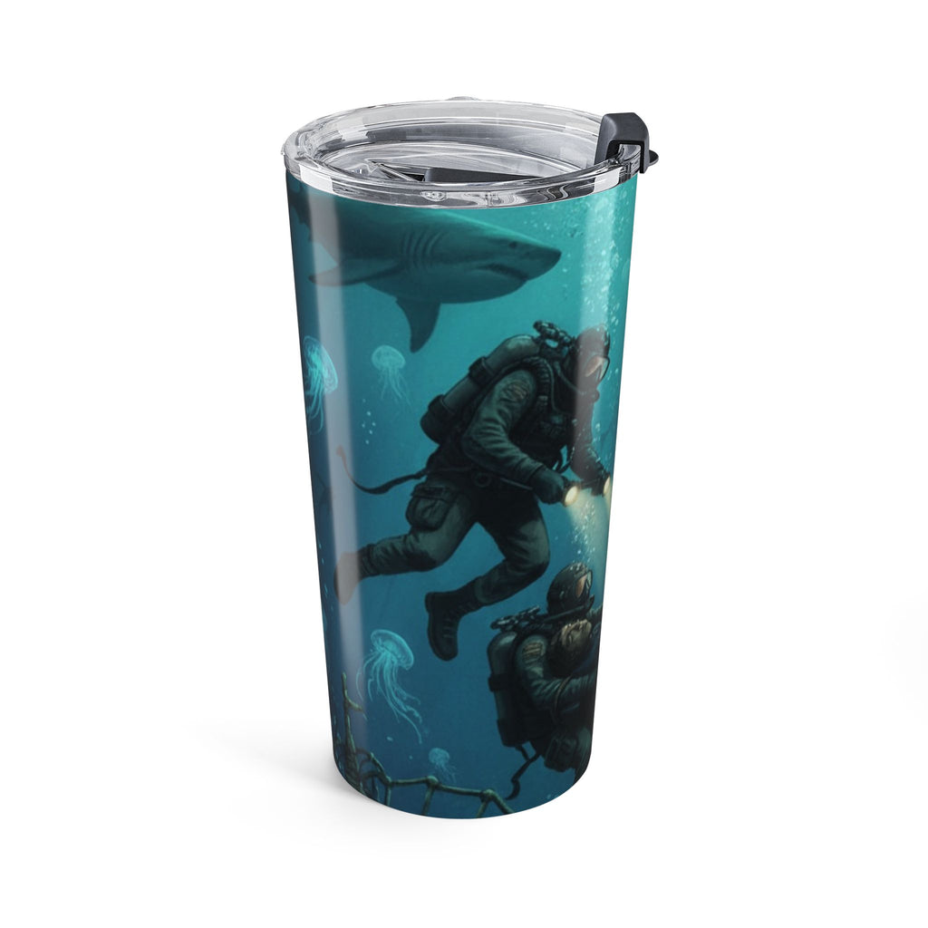 20oz Ocean Depths Tumbler — Underwater Mermaid & Jellyfish Travel Cup