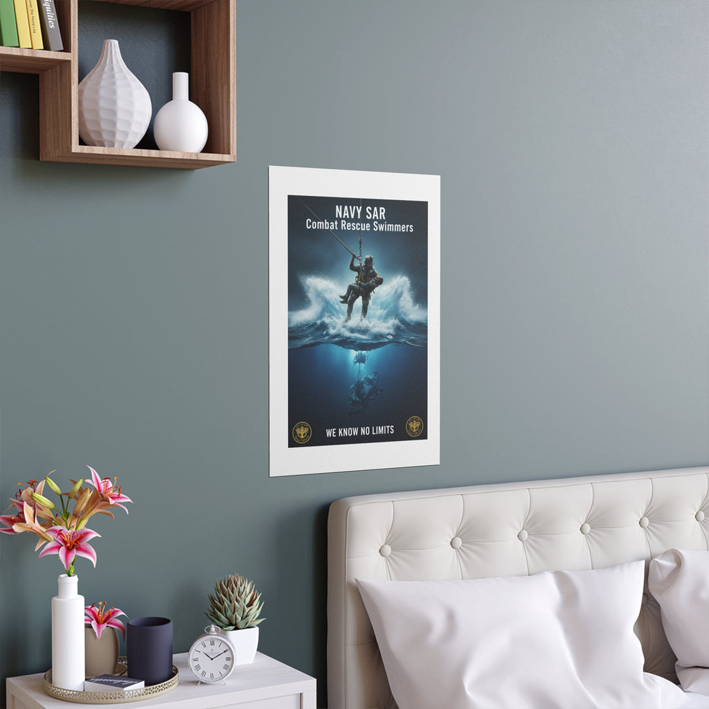 Diver Split-View Silk Poster — Underwater Adventure Wall Art (Indoor/Outdoor)