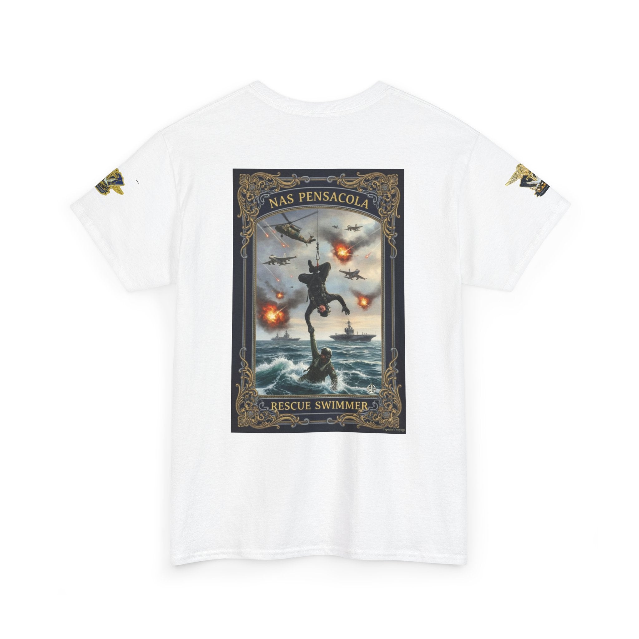Navy Riders Club Graphic Tee — Vintage Naval Rescue Poster Shirt