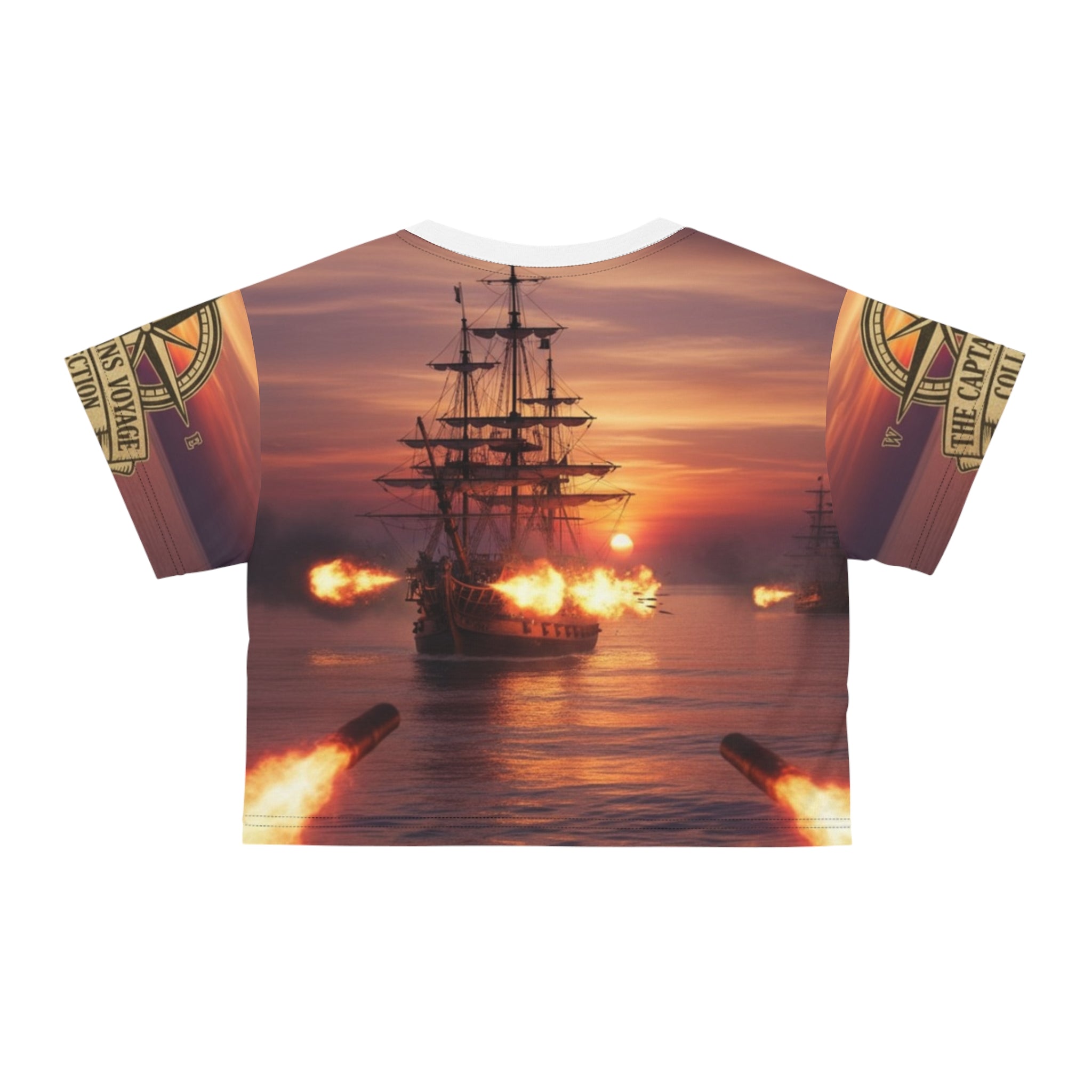 Pirate Adventure Crop Tee — Battle at Sea All-Over Print
