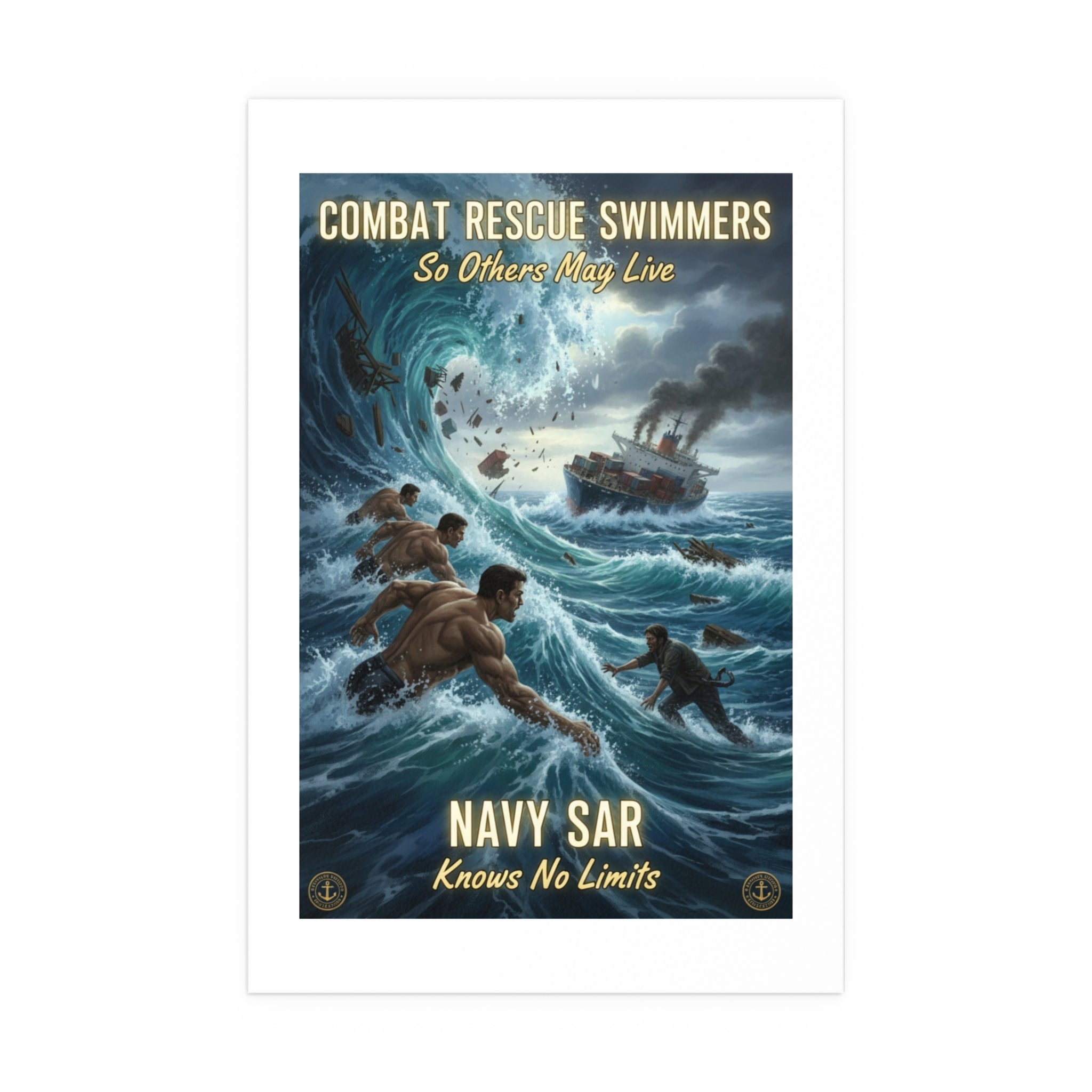 Combat Rescue Swimmers Navy SAR Silk Poster — "So Others May Live"