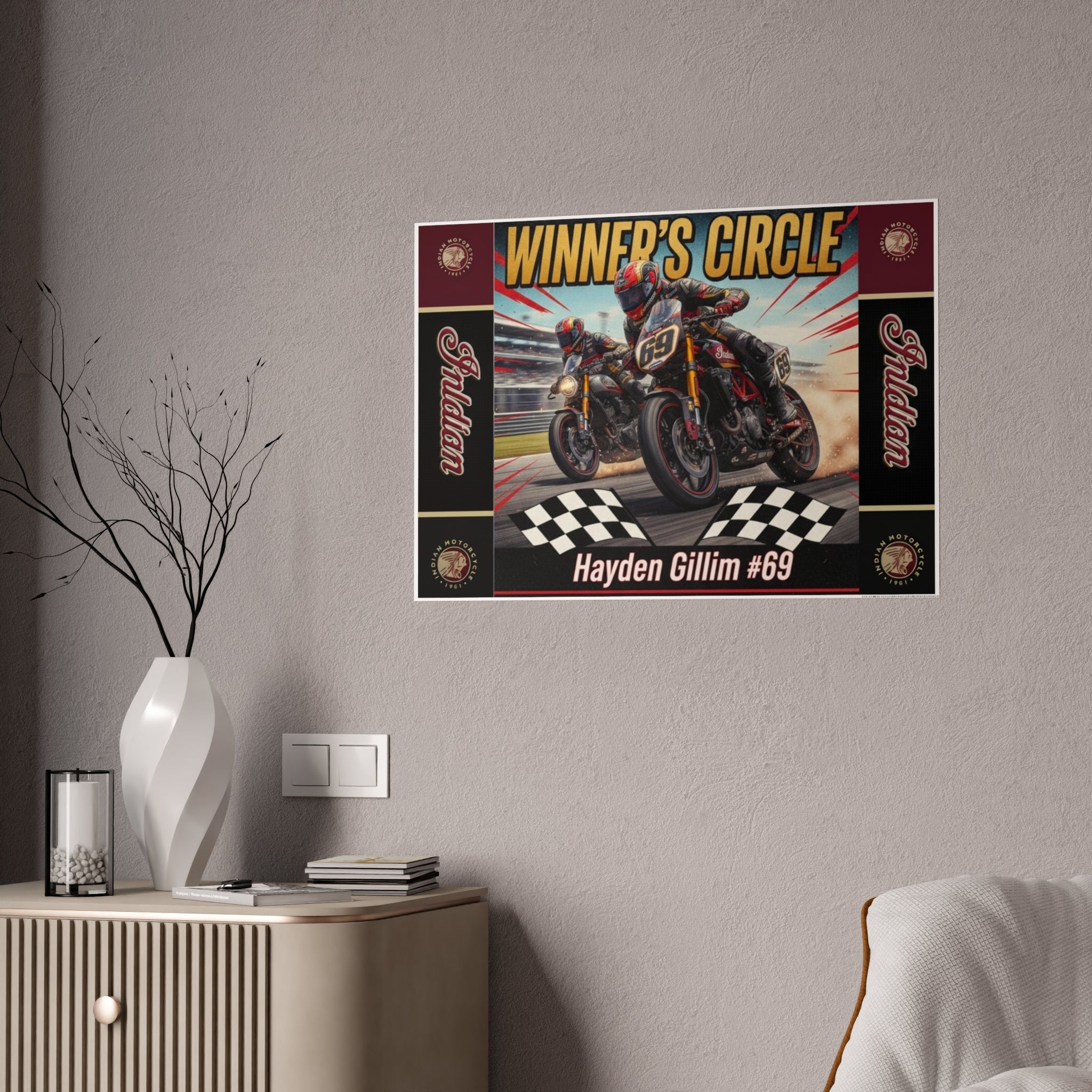 Winner’s Circle Motorcycle Poster — Hayden Gillim #69 Gloss Print