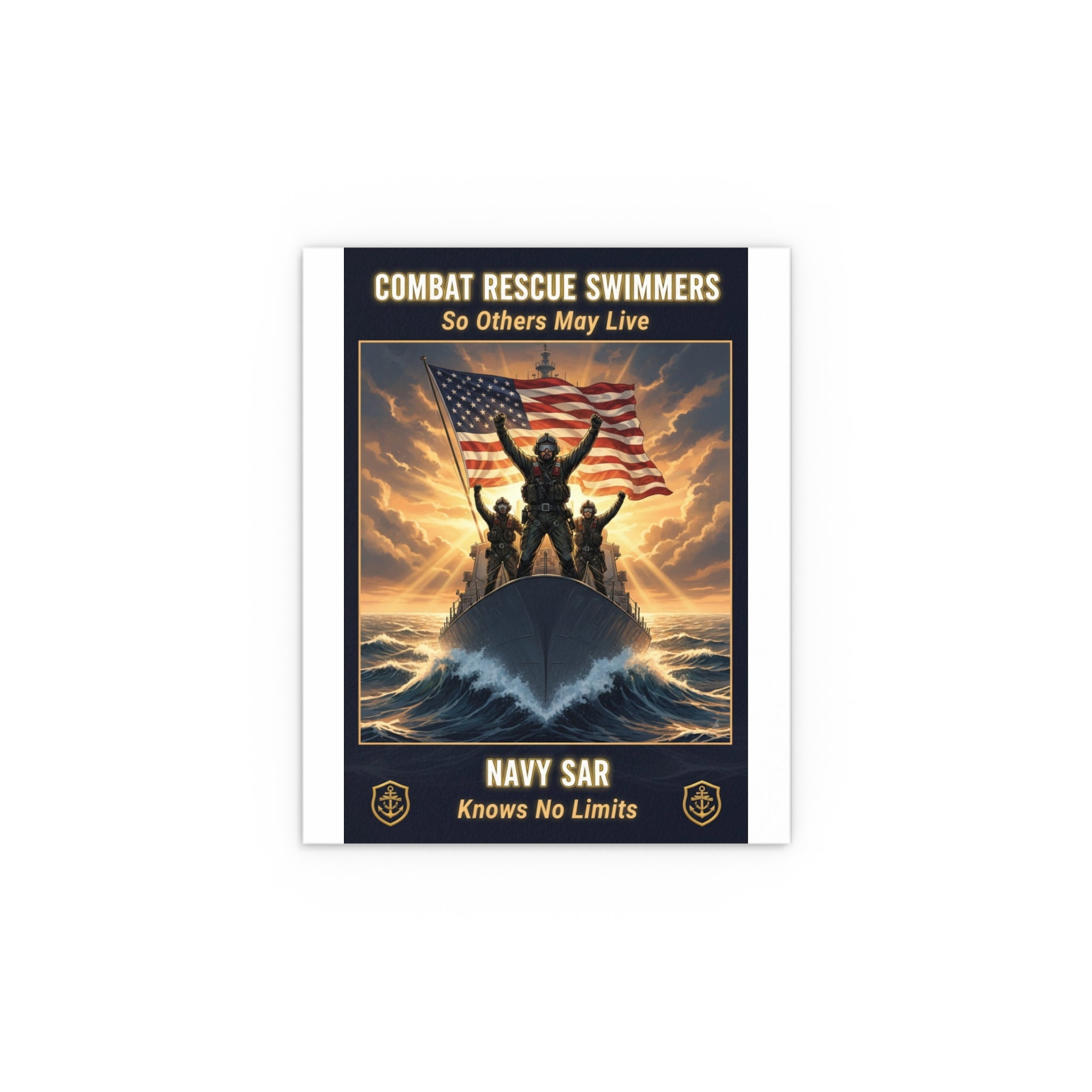 Combat Rescue Swimmers Silk Poster — "So Others May Live" Navy SAR Wall Art