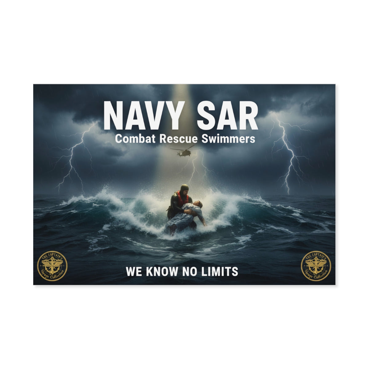 Navy SAR Combat Rescue Swimmers Poster — "We Know No Limits"