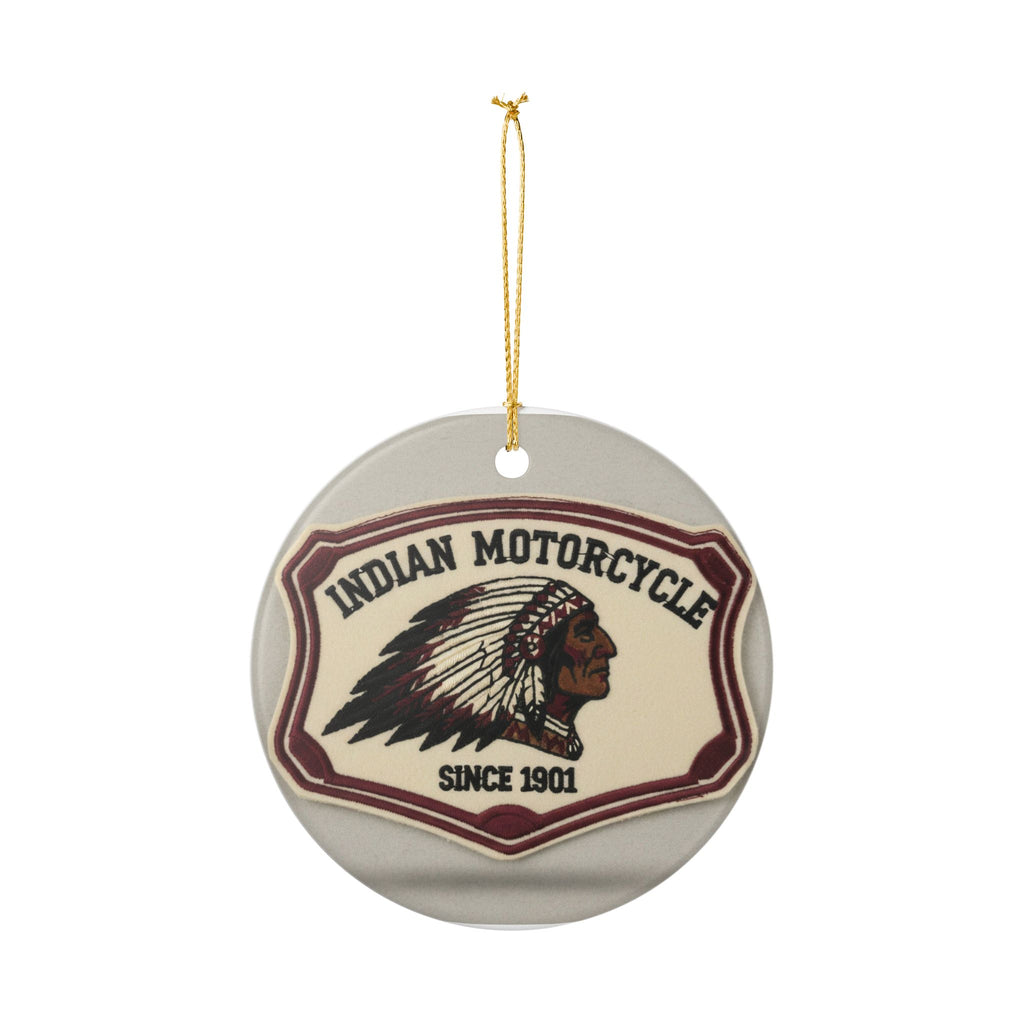 Indian Motorcycle Ceramic Ornament – Vintage 'Since 1901' Rider Emblem