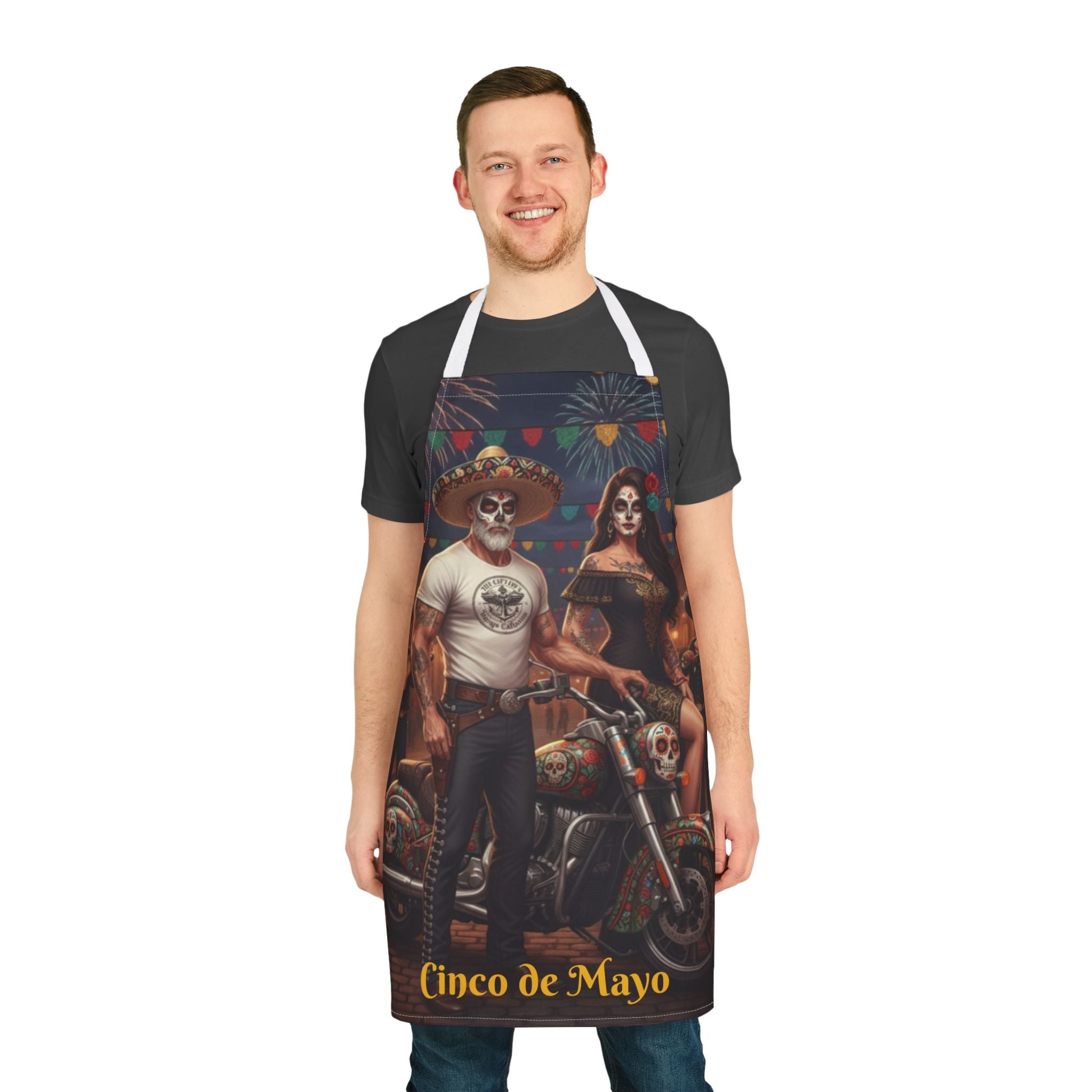 Cinco de Mayo Day of the Dead Motorcycle Apron