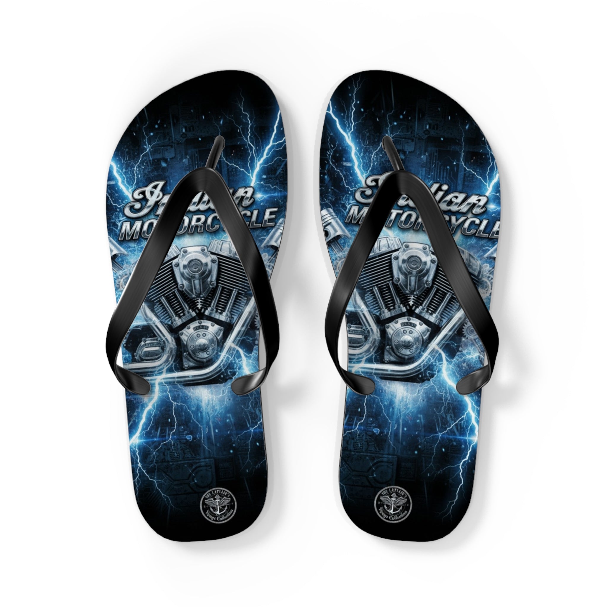 Electric Skull Flip Flops – Men’s Biker Beach Sandals