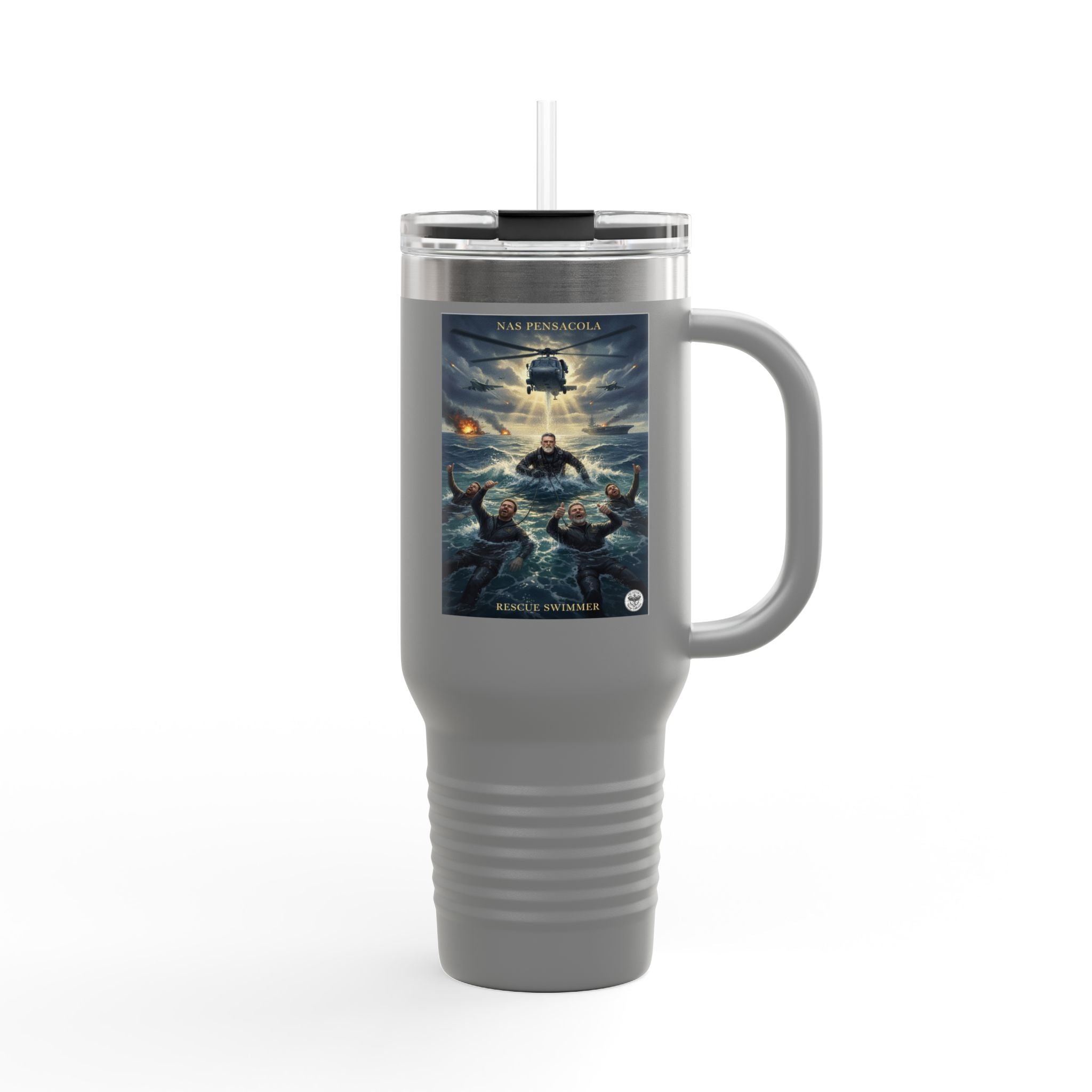 40oz Insulated Travel Mug — Ocean Storm Fantasy Art