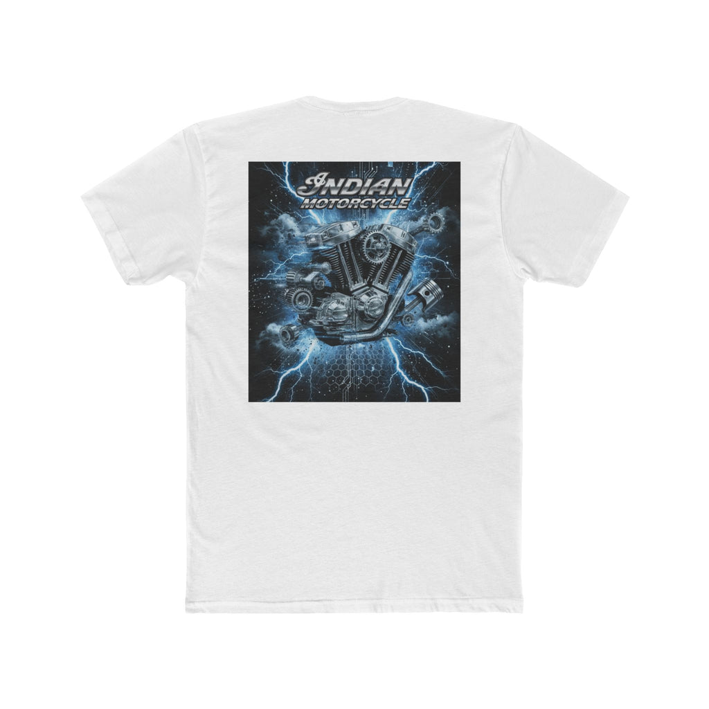 Indian Motorcycle Lightning Engine Tee — Vintage Biker Graphic T-Shirt