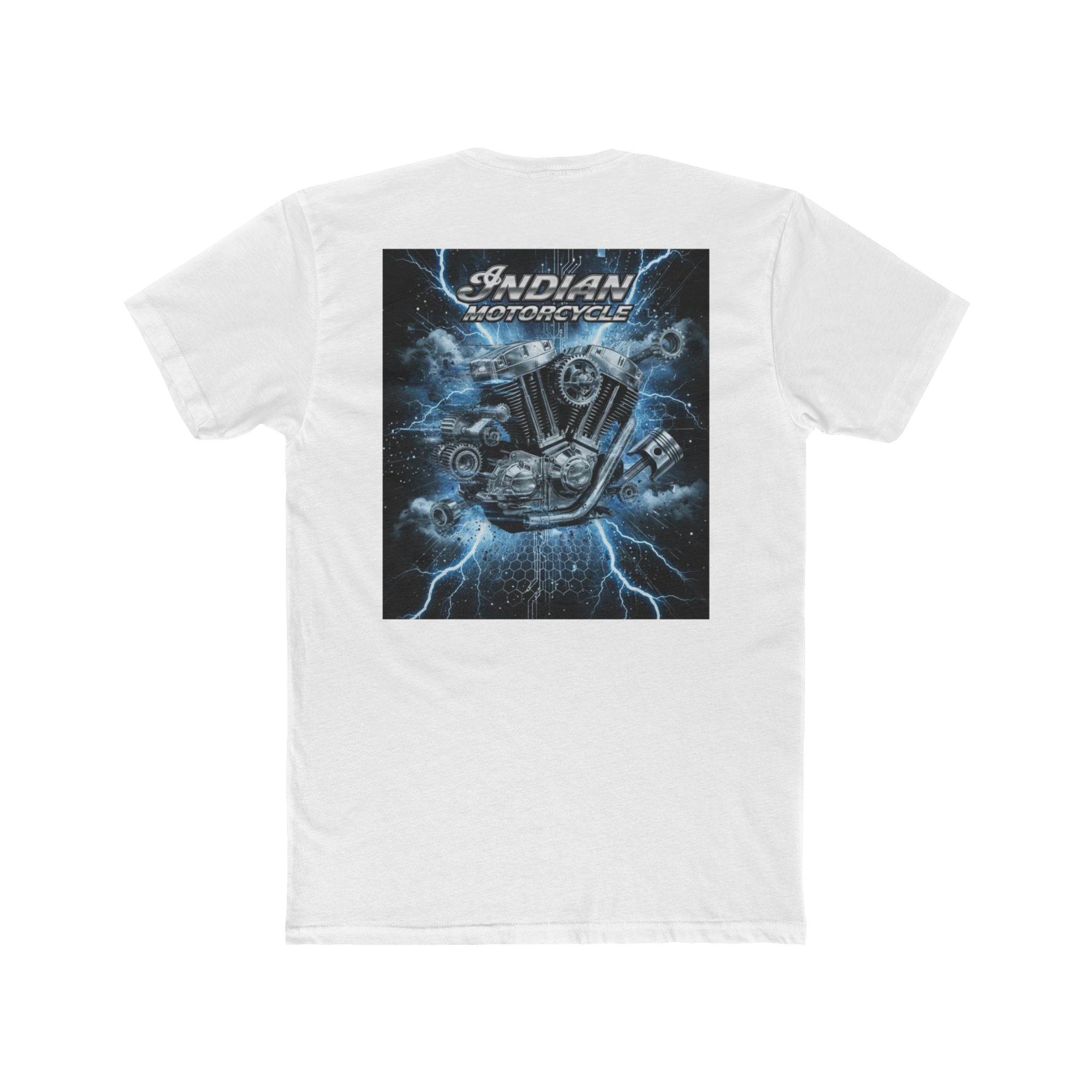 Indian Motorcycle Lightning Engine Tee — Vintage Biker Graphic T-Shirt