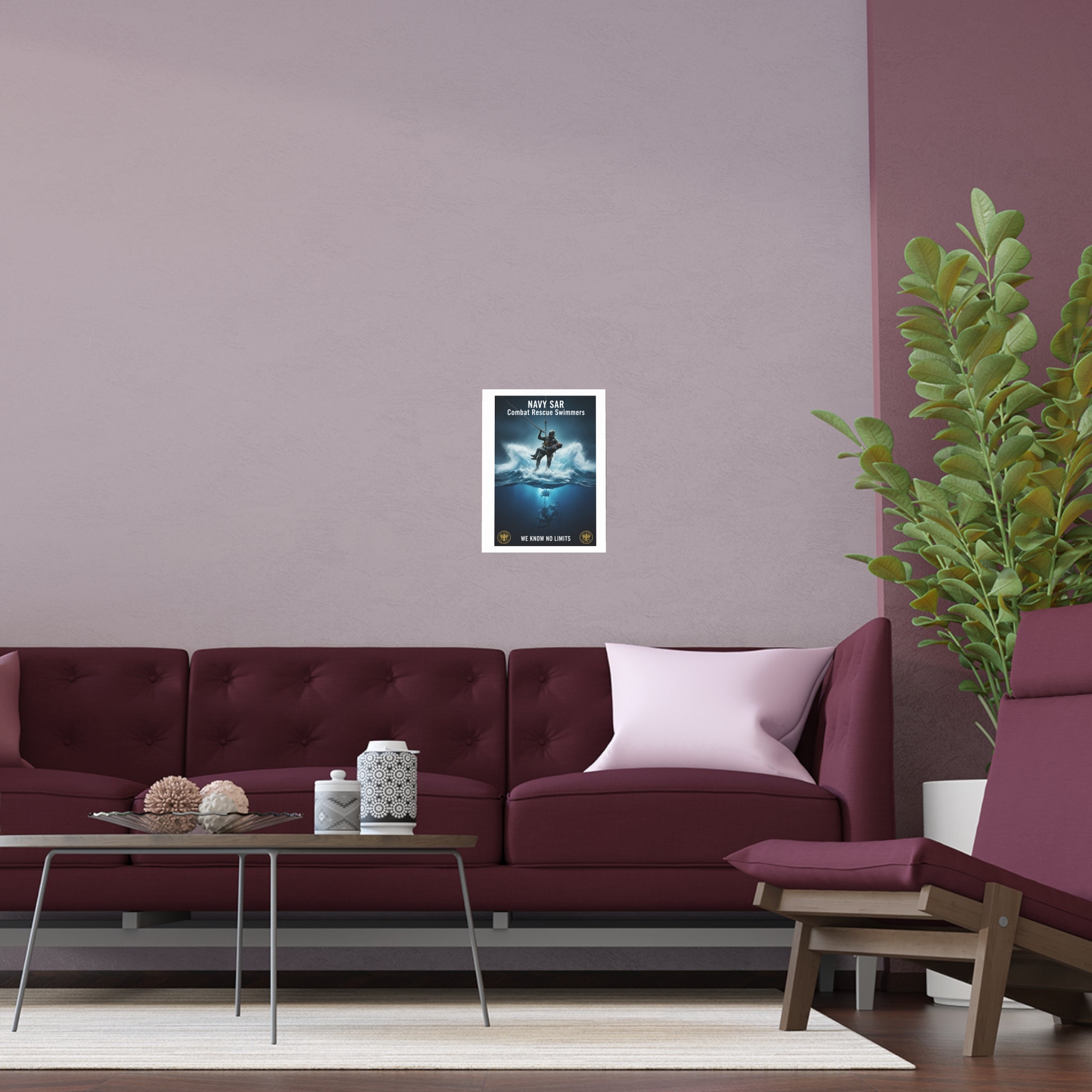 Diver Split-View Silk Poster — Underwater Adventure Wall Art (Indoor/Outdoor)