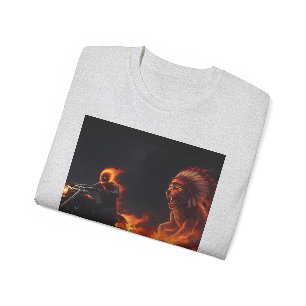 Adventure Motorcycle Tee — Fiery Rider & Nautical Voyage Graphic T-Shirt