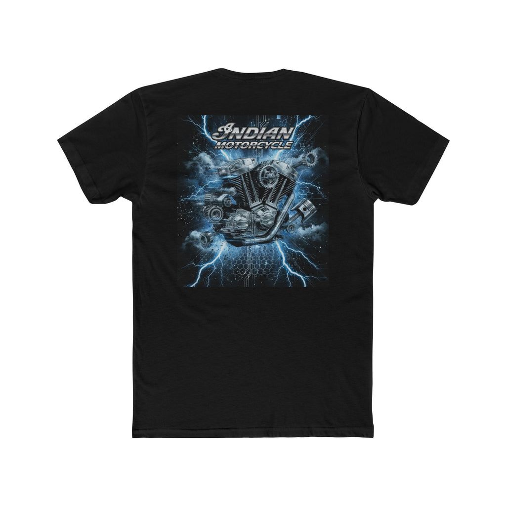 Indian Motorcycle Lightning Engine Tee — Vintage Biker Graphic T-Shirt