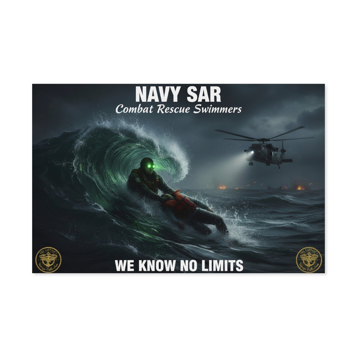 Navy SAR Combat Rescue Swimmers Poster — We Know No Limits